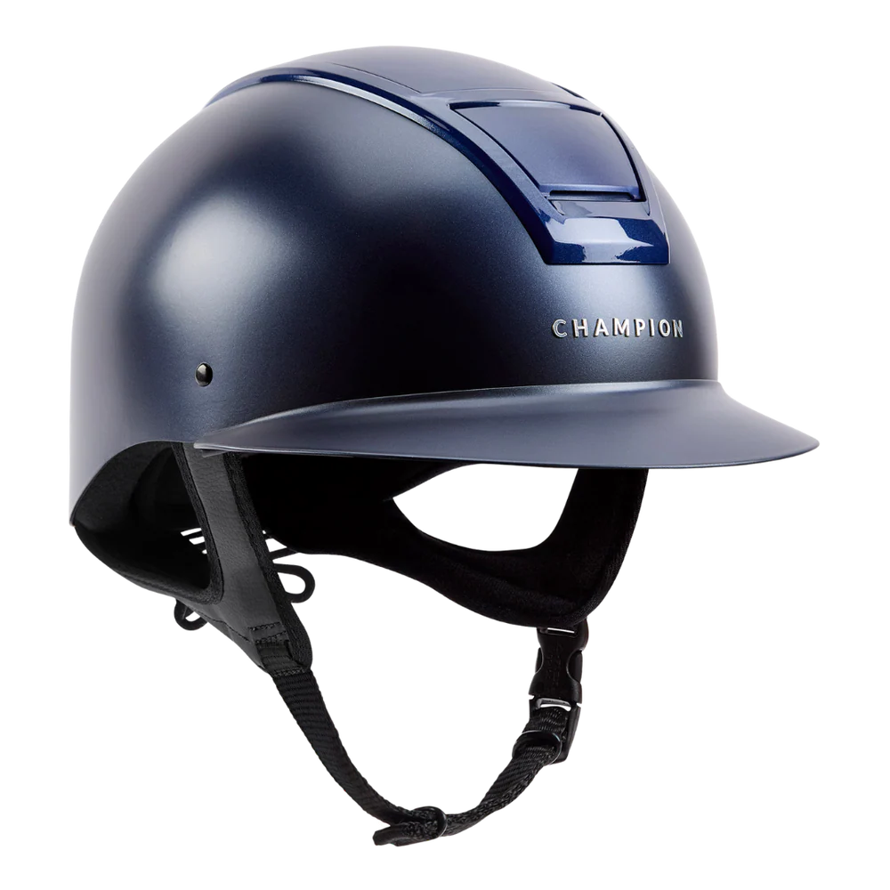 Champion Insight Round Wide Peak Riding Hat #colour_matt-navy