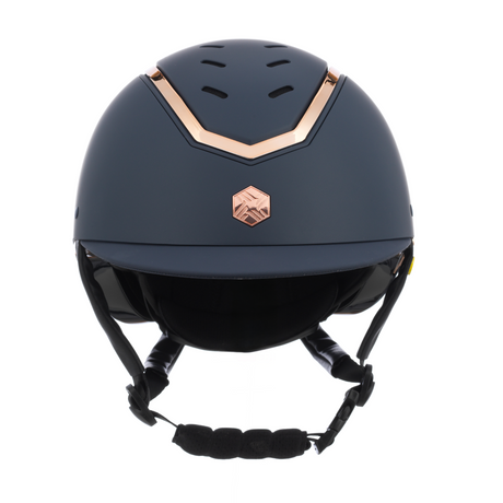 Charles Owen Matte Kylo Riding Hat #colour_navy-matte-rose-gold