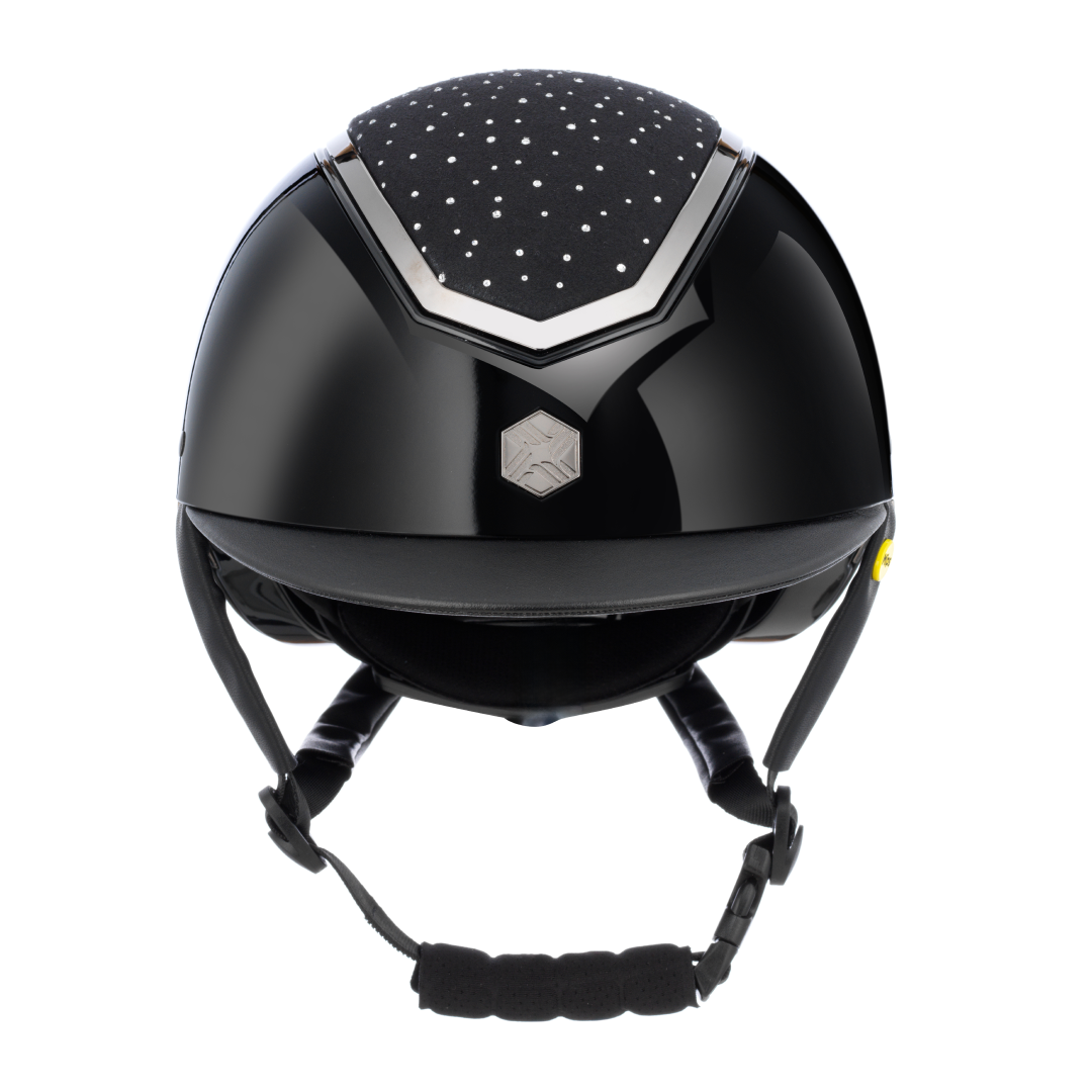 Charles Owen Kylo Crystal Gloss with MIPS Riding Hat #colour_black-gloss-chrome