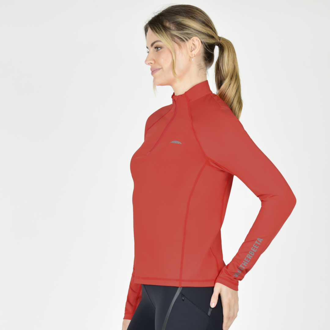 Weatherbeeta Prime Long Sleeve Ladies Top #colour_bittersweet-red