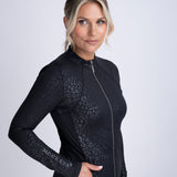 Mochara Luxe Leopard Diamante Full Zip Jacket