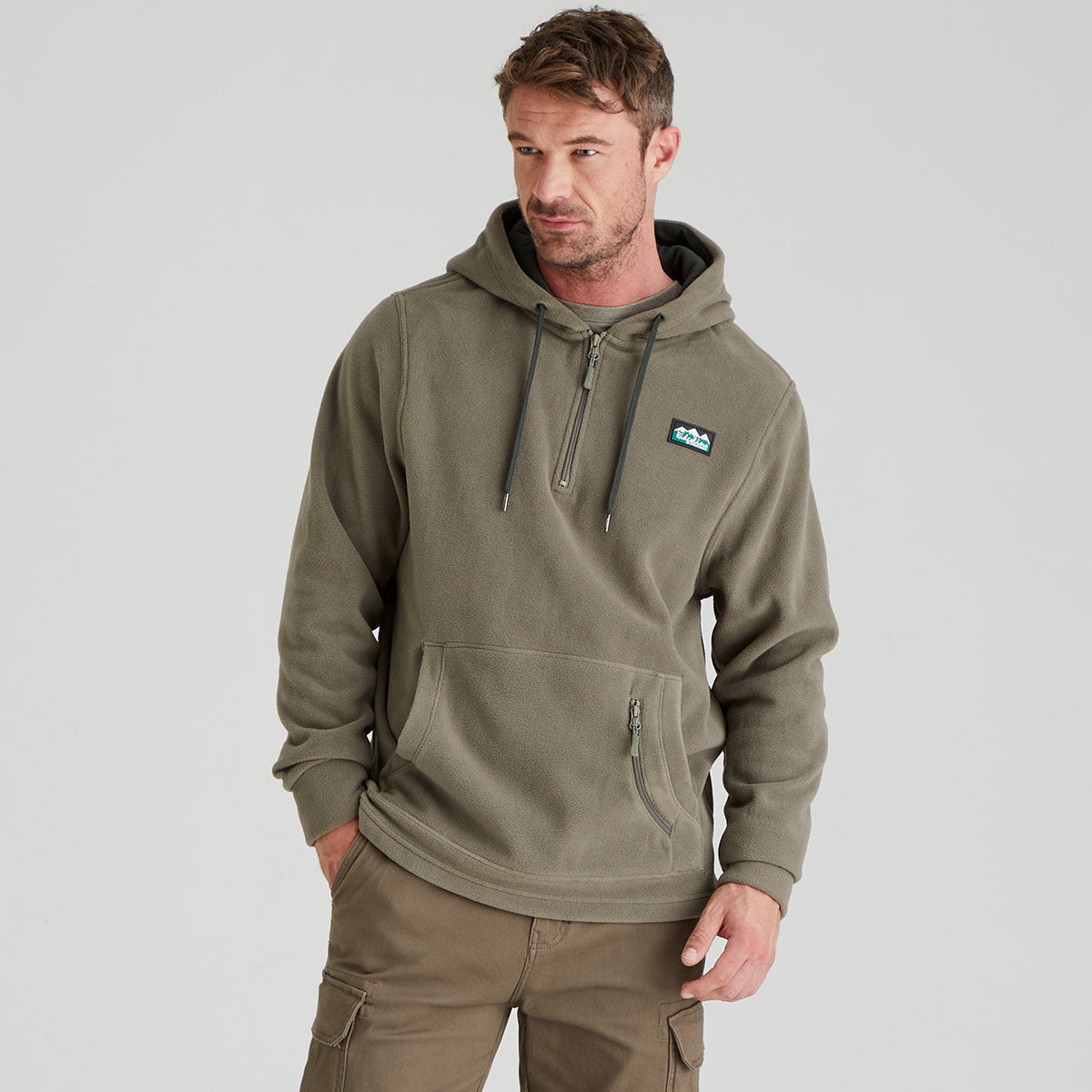 Ridgeline Ballistic Long Sleeved Fleece Hoodie - New #colour_smokey-olive