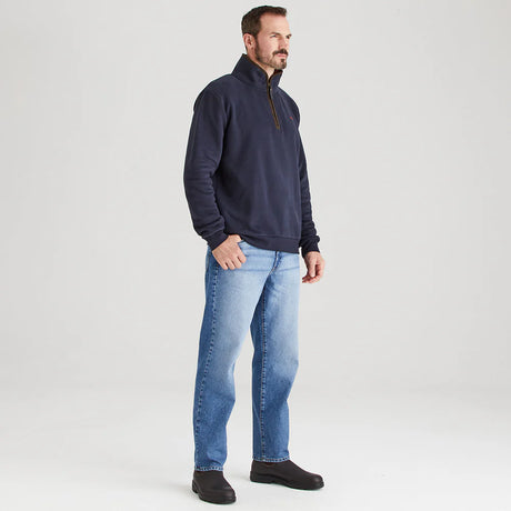Ridgeline Mens Brancaster 1/4 Zip Top #colour_navy