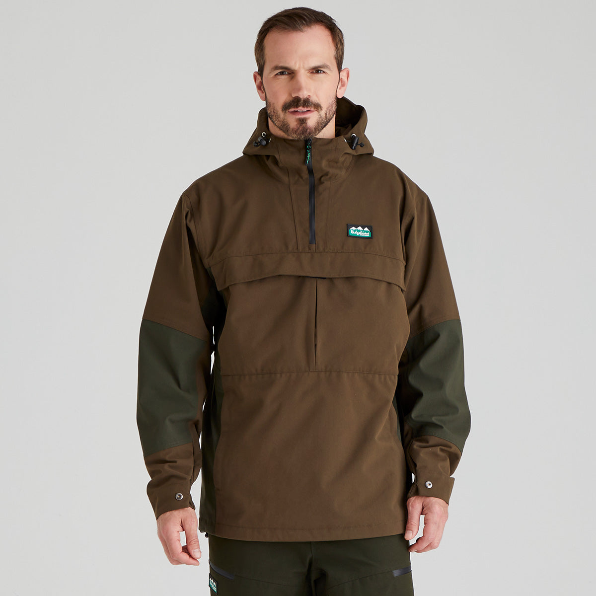 Ridgeline Mens Cambrian Smock #colour_bark-deep-forest