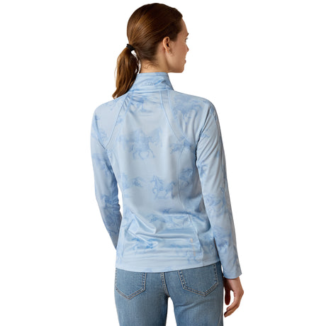 Ariat Women's Sunstopper 3.0 1/4 Zip Baselayer #colour_st.-tropez-mirage-print