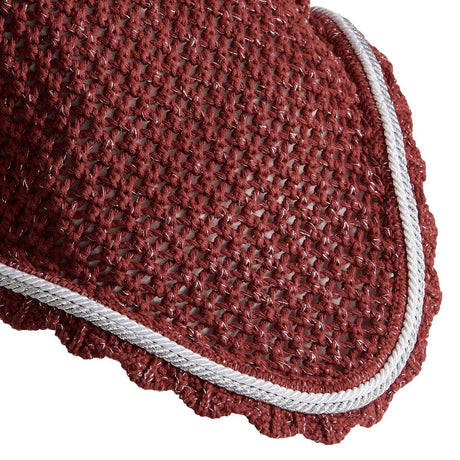 Equestro Cotton Fly Veil With Cordura Fabric And Glitter #colour_burgundy