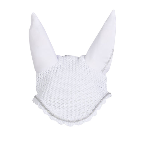 Equestro Cotton Fly Veil With Cordura Fabric And Glitter #colour_white