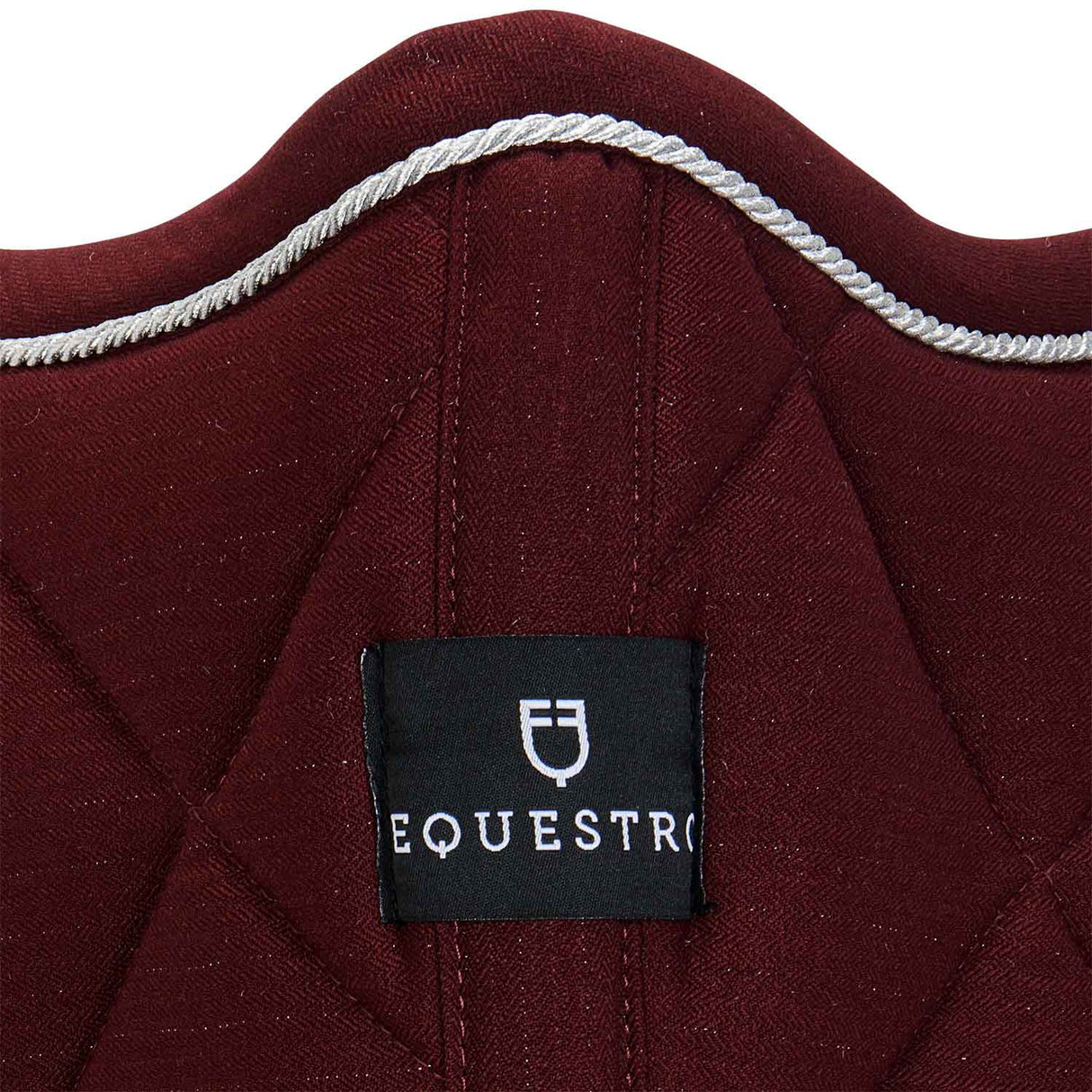 Equestro Jumping Saddle Pad In Cotton With Trimmings #colour_burgundy