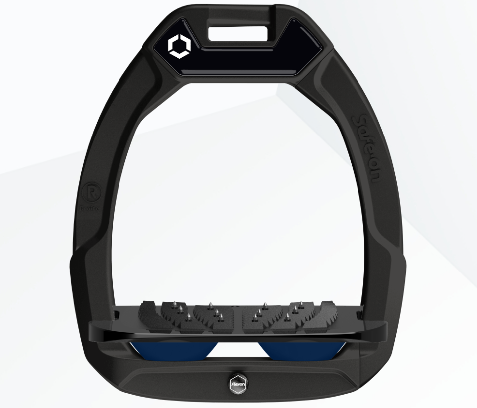 Flex-On Safe-On Inclined Ultra Grip Stirrups - Black/Black/Navy