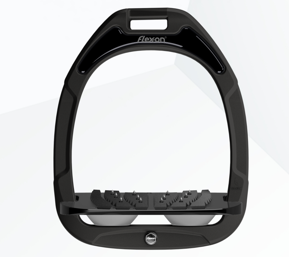 Flex-On Green Composite Inclined Ultra Grip Stirrups - Black/Black/Grey