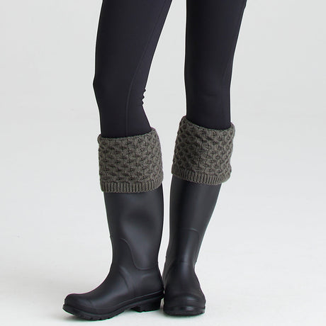 Double Cuff Welly Sock - Moss