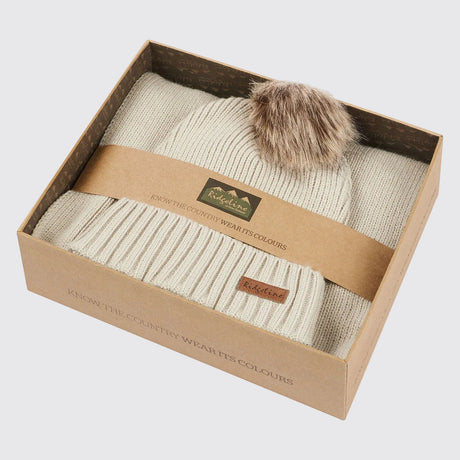 Baltic Bobble Hat & Scarf Set - Sand