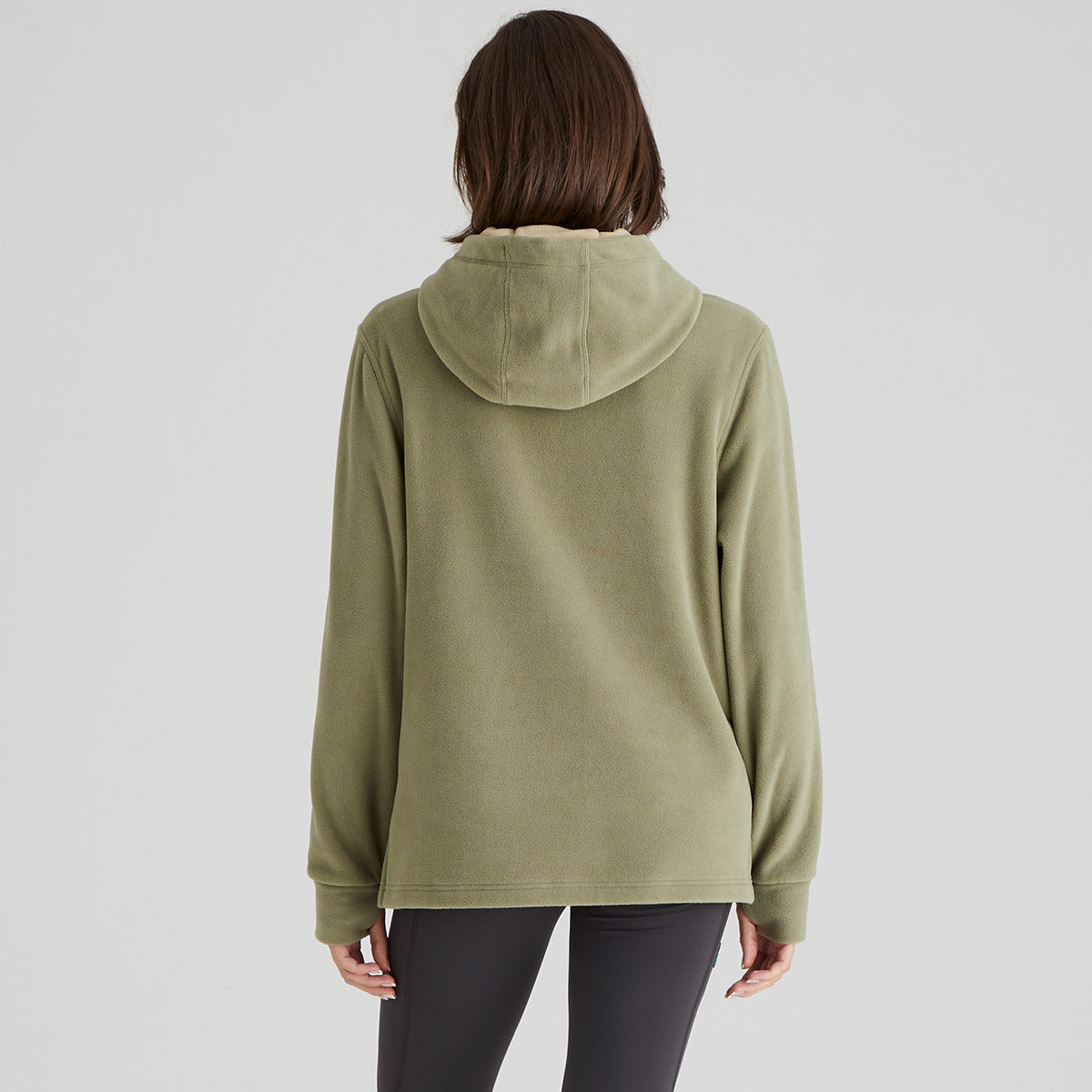 Ridgeline Womens Ballistic Long Sleeved Fleece Hoodie #colour_khaki-green