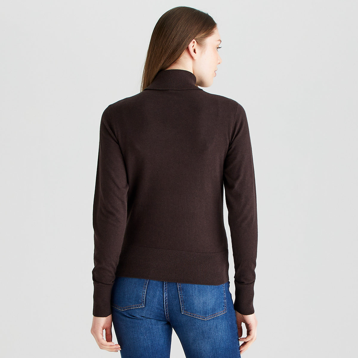 Women's Melford Knit Roll Neck - Deep Bark