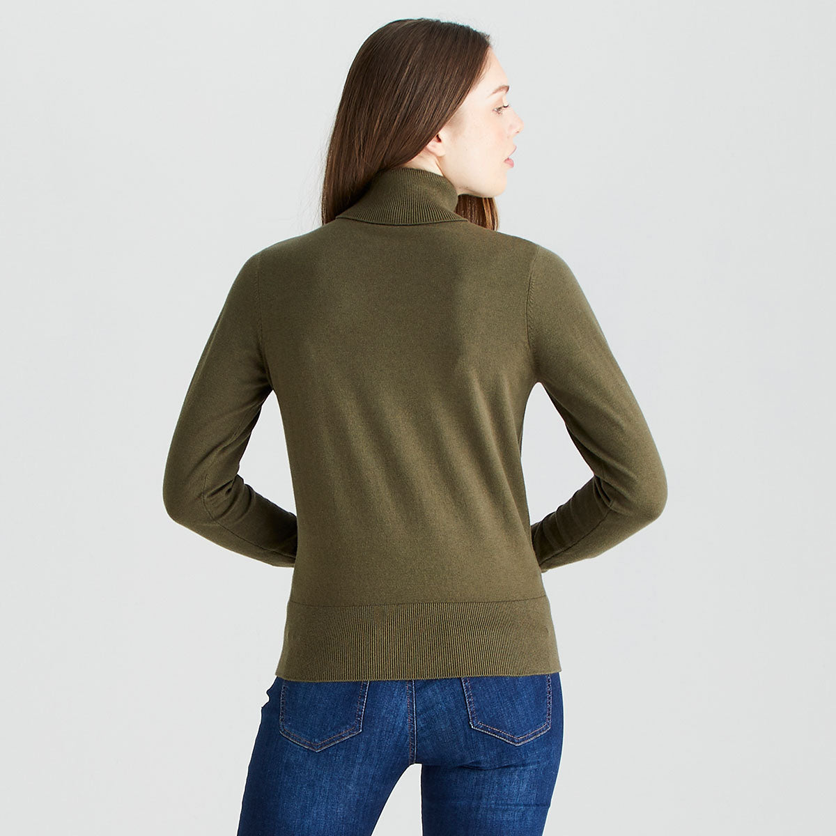 Women's Melford Knit Roll Neck - Khaki Green