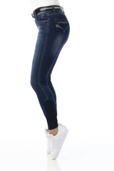 Equitheme Ladies Texas Silicone Seat Jeans #colour_blue