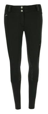 Equitheme Kitzbuhl Ladies Softshell Silicone Full Seat Breeches #colour_black