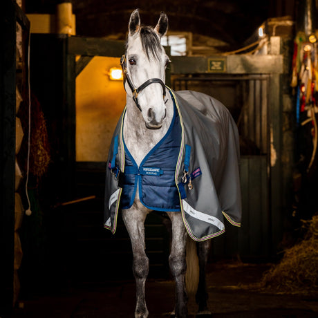 Horseware Ireland Amigo Bravo 12 Plus Bundle V-Front 50g Turnout Rug #colour_dark-shadow-navy-rose