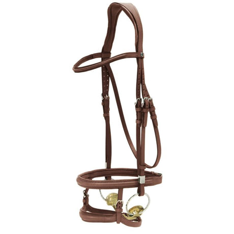 Stubben 2700 Pro-Jump Tandem Noseband Snaffle Bridle #colour_redwood-redwood