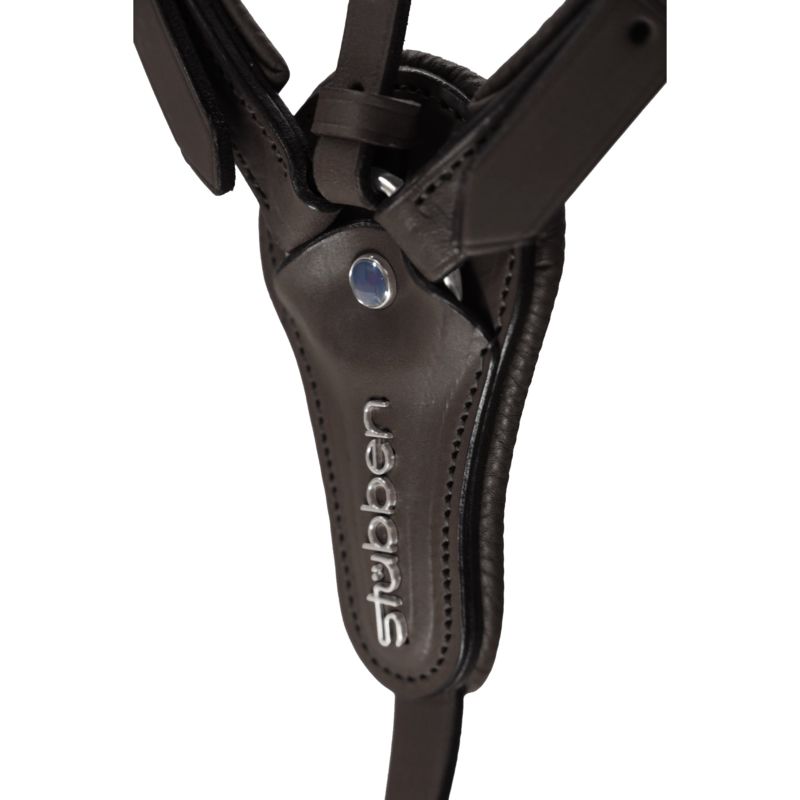 Stubben Pro-Jump Breastplate Open Martingale Fork #colour_black