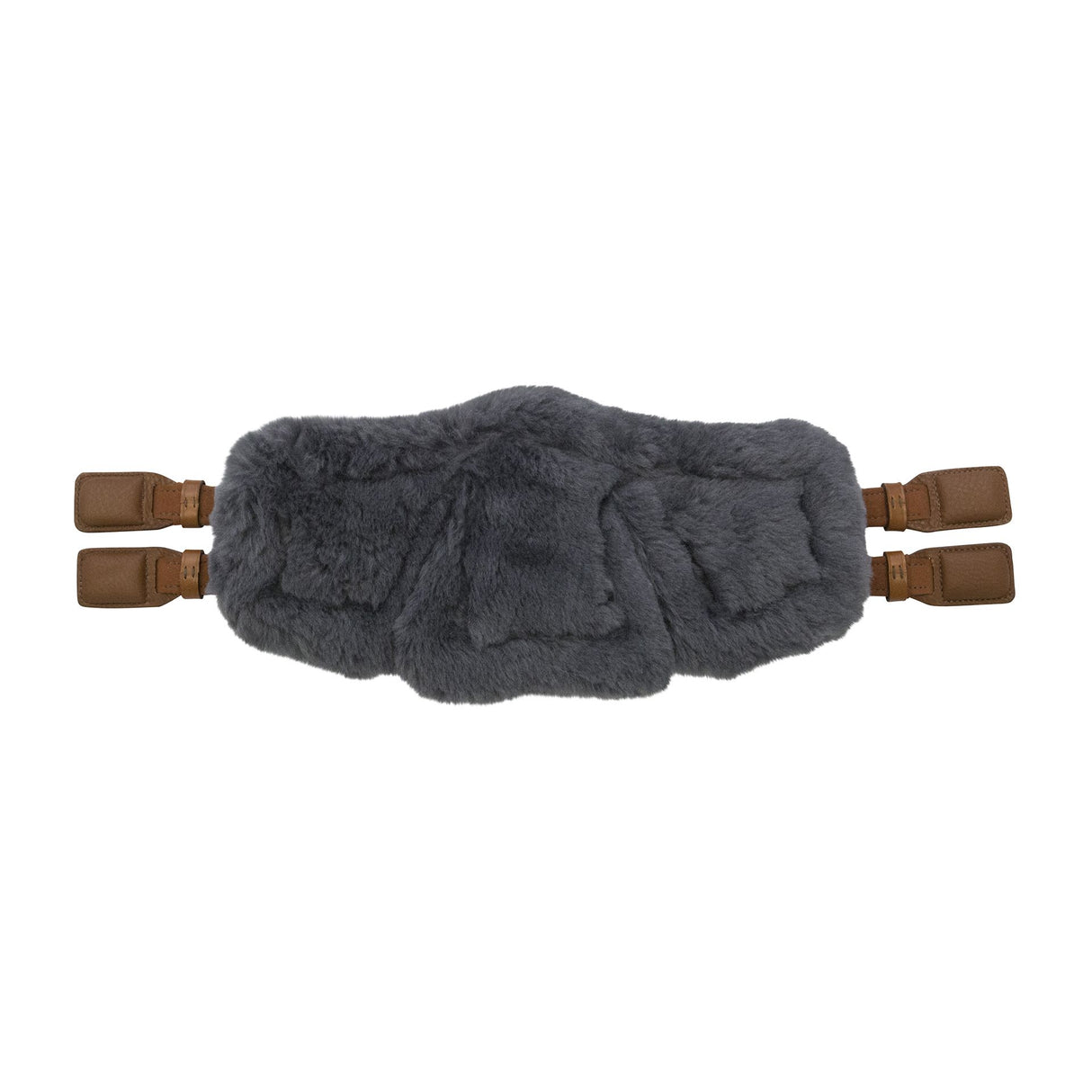 Stubben Equi-Soft® Short Saddle Girth with Cover - Tobacco #colour_lambskin-anthracite-black
