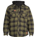 Hard Yakka Quilted Flannel Shacket #colour_fern