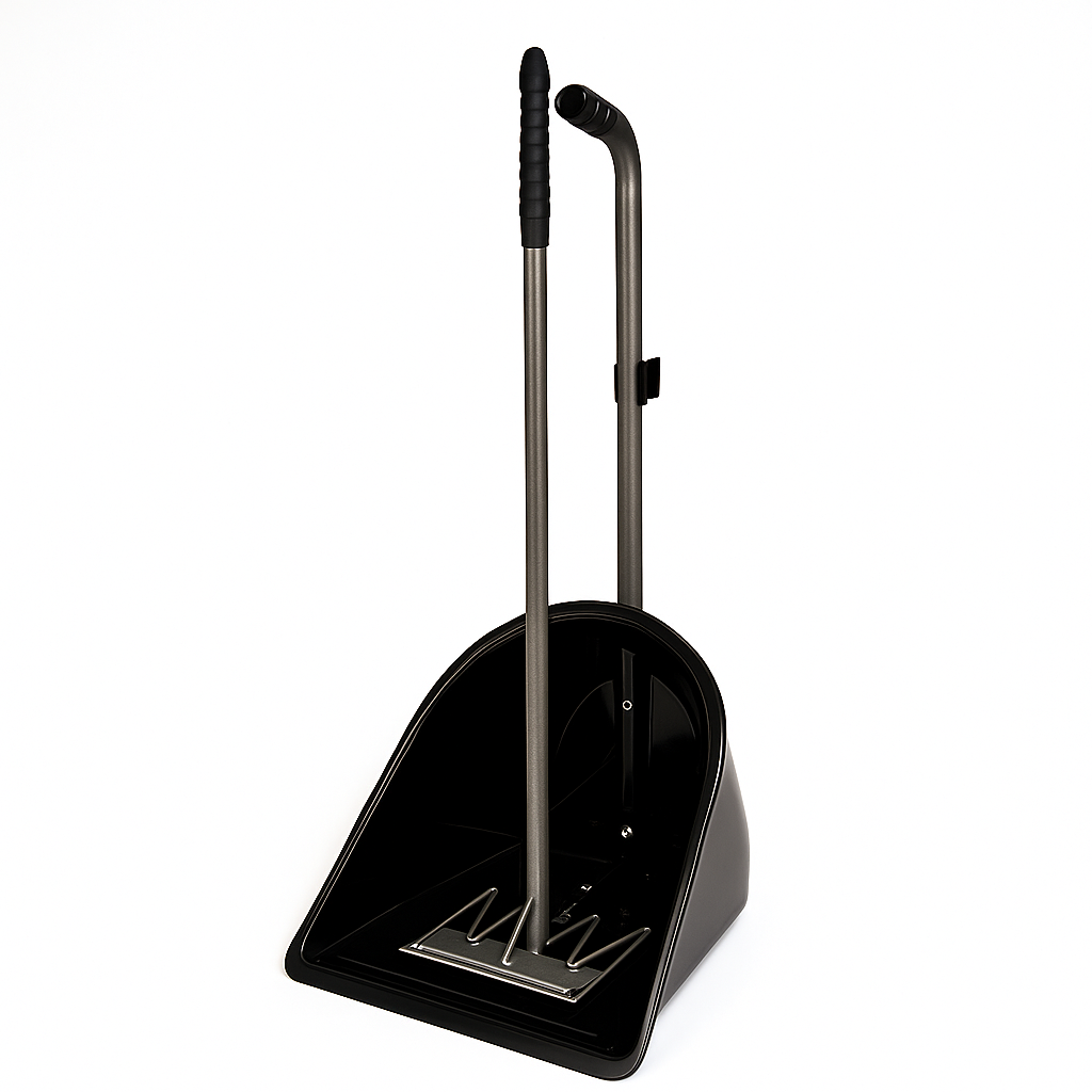 GS Equestrian Manure Scoop with Rake Black