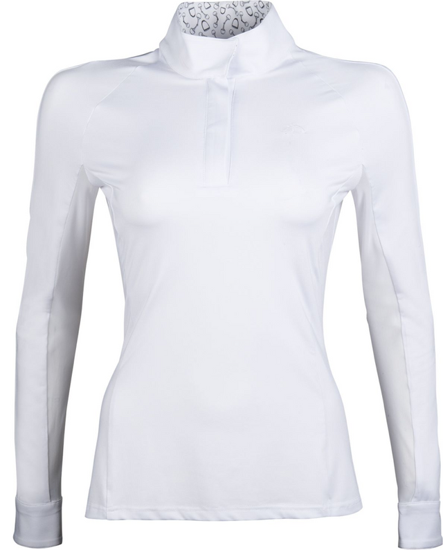 HKM Hunter Long Sleeve Competition Shirt #colour_white-taupe