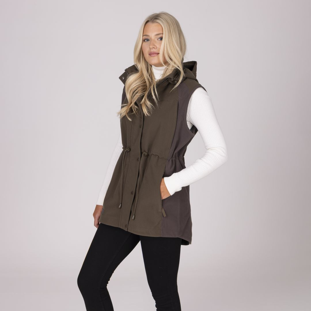 Shires Aubrion Heritage Unisex Gilet #colour_dark-olive