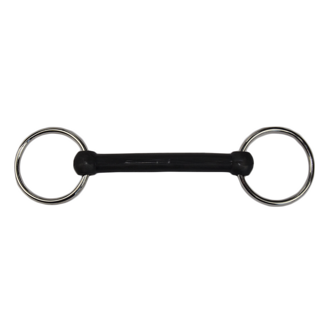 GS Equestrian Rubber Flexi Straight Bar Snaffle Bit