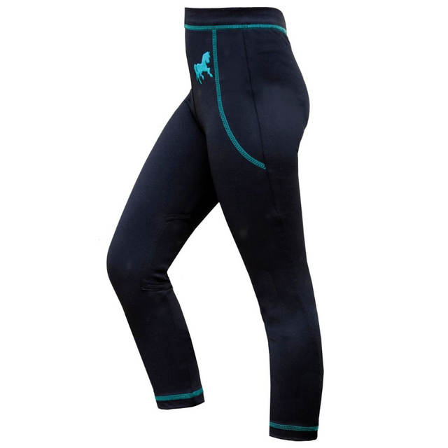 Mark Todd Kids Riding Tights #colour_navy-aqua