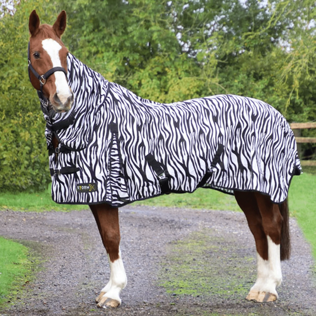 StormX Original Zebra Print Fly Rug #colour_black-white