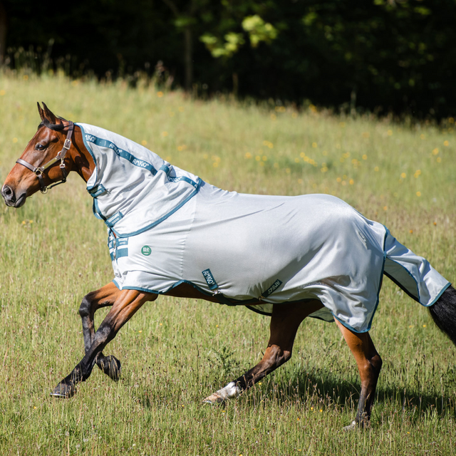 Horseware Ireland AmEco Bug Rug #colour_silver-teal