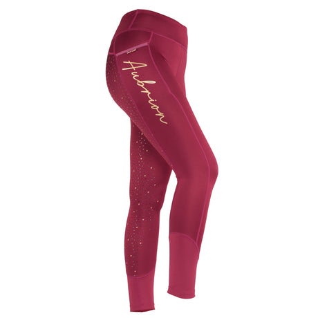 Aubrion Team Maids Winter Riding Tights #colour_mulberry