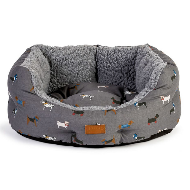 Danish Design Fatface Marching Dogs Deluxe Slumber Bed #colour_grey