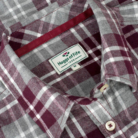 Hoggs of Fife Eilidh Ladies Flannel Shirt #colour_marled-merlot