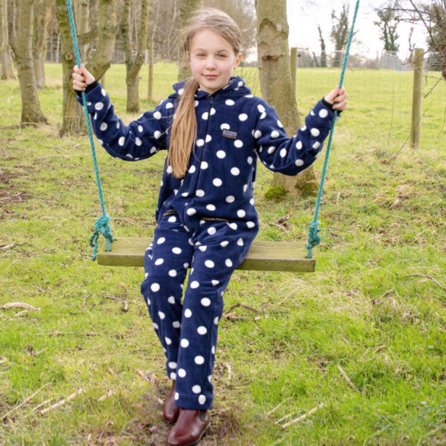 Supreme Products Child's Dotty Fleece Onesie #colour_noble-navy