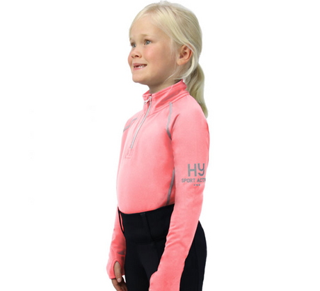 Hy Sport Active Young Rider Base Layer #colour_coral-rose