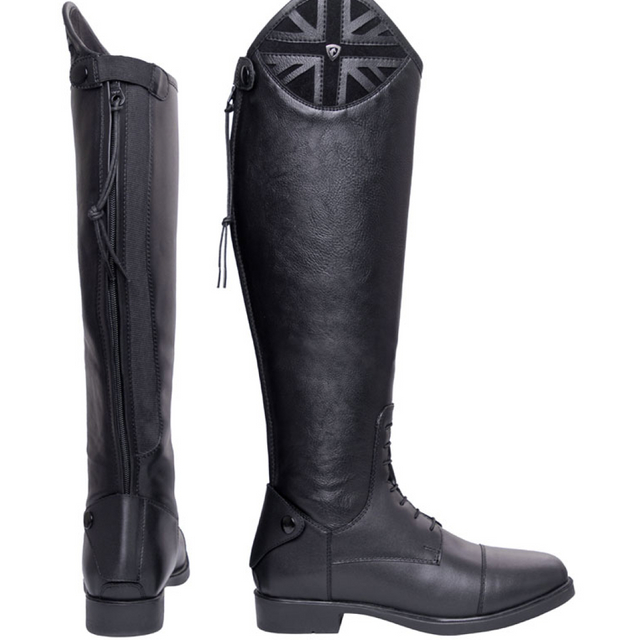 Hy Equestrian Union Jack Riding Boots #colour_black