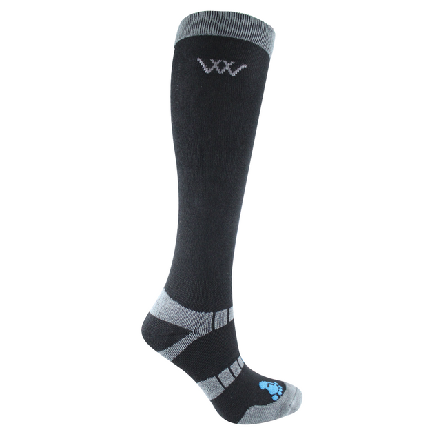 Woof Wear Bamboo Waffle Long Riding Socks #colour_black