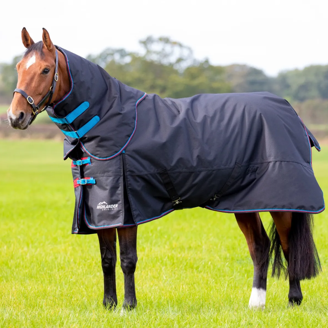 Shires Highlander Original 200g Turnout Rug & Neck #colour_black